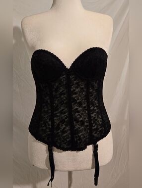 Black Hook-and-Eye Mesh Waist Cincher